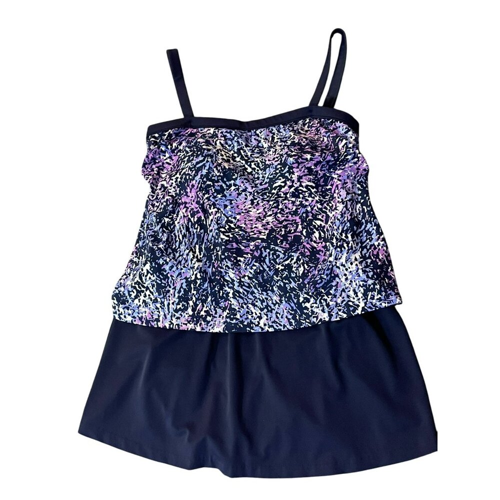 Le Cove Swim Dress Womens 16 Used 15623-2 Blue Purple - Picture 3 of 15